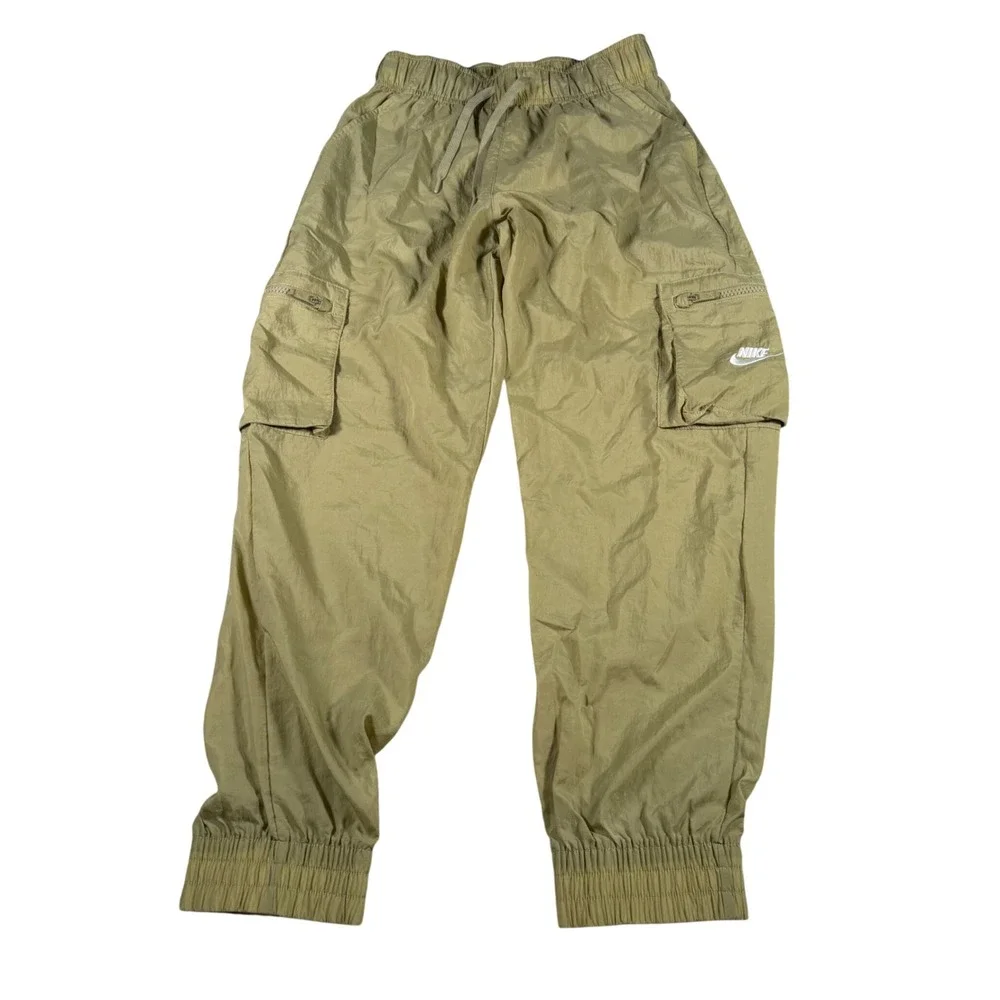 Nike Cargo Pants Kids Large (FITS 24x27) Olive Green Nylon‎ Joggers DD6285-276